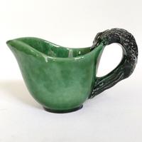 Saucière céramique émaillée vert foncé feuille 