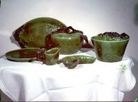 Service de table céramique émaillée vert foncé (3) 