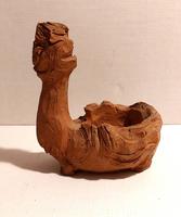 Terre cuite louche zoomorphe H=14 cm