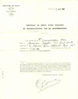 1. Dépot de demande de naturalisation