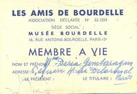 Amis de Bourdelle Membre à vie