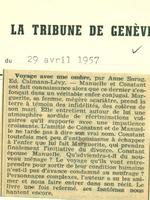 Critique La Tribune de Genève, Avril 1957