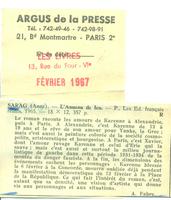 L'anneau de feu par A. Fabre dans Les livres février 1967