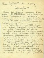 La fatalité du sang, une page manuscrite