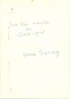 Sur les routes du Mexique Anne Sarag, Avril 1980, Couverture, 55 pages dacylographiées, complet