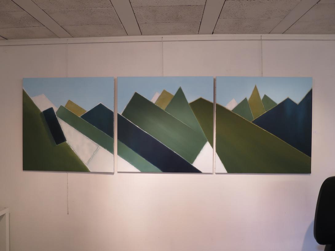 Triptyque Montagne-Huile 3x (80x80cm)