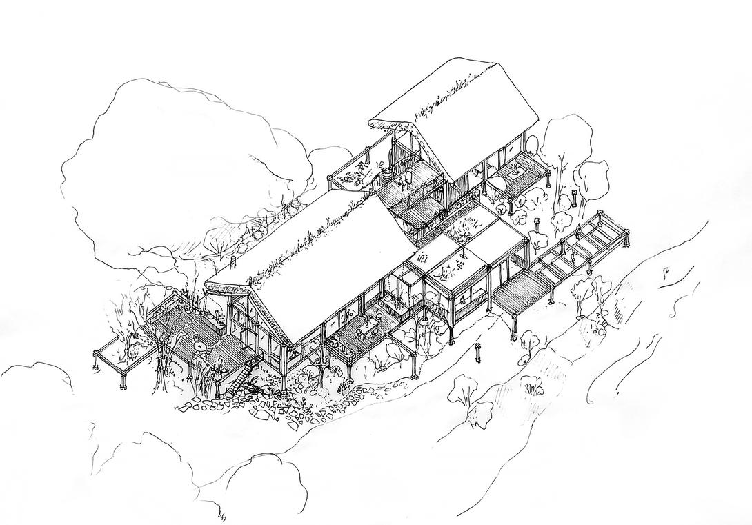 Dessin habitat assemblé