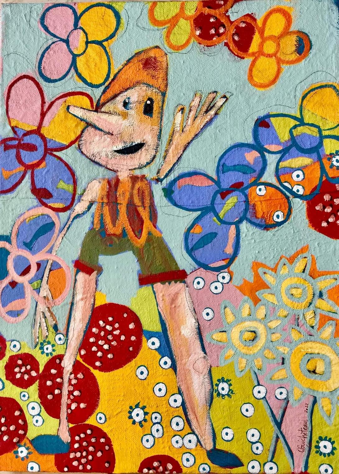 Pinocchio œuvre art Cécile Guicheteau espace Gaston Chaissac 