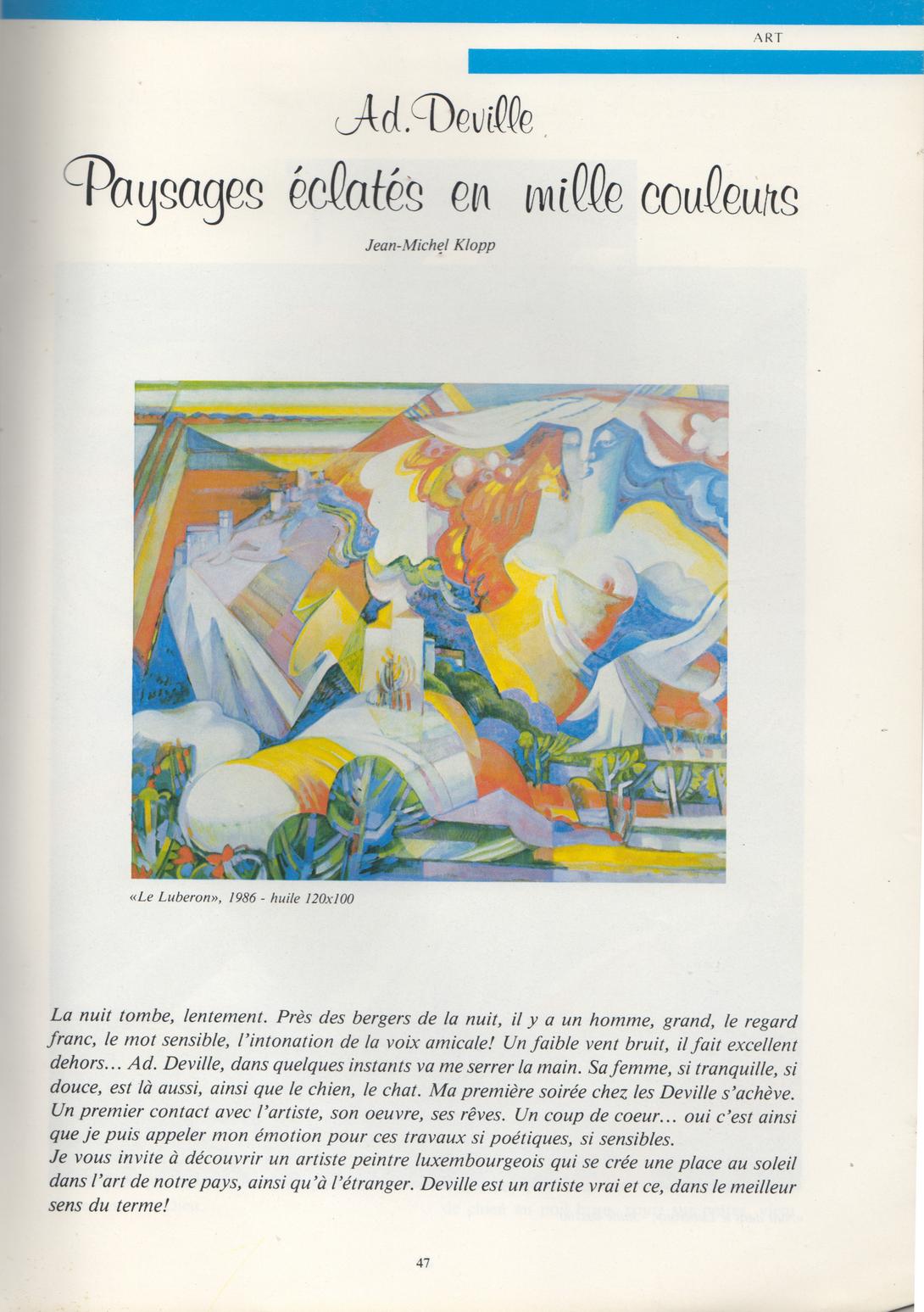 Le nouveau Luxembourg   Reflets de l'Imagination.  N° 7 - automne/hiver 1986, pp.47-52