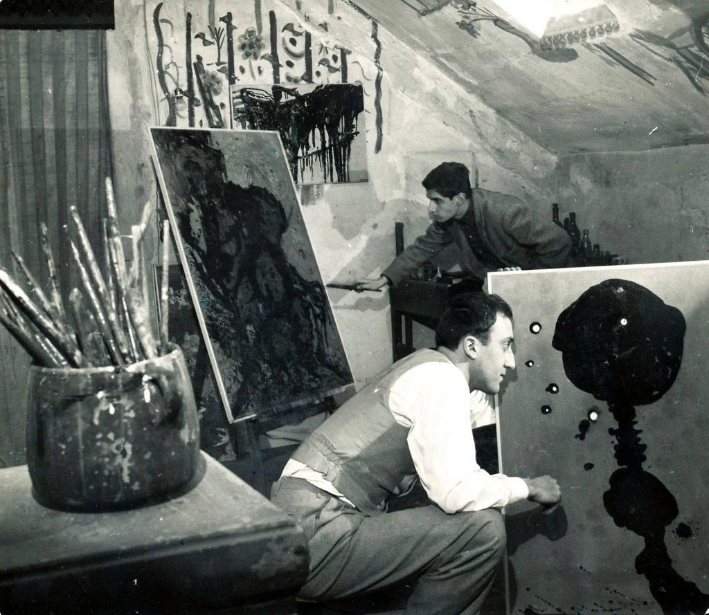 Baj et Dangelo, atelier via Teulli , Milan, décembre 1951