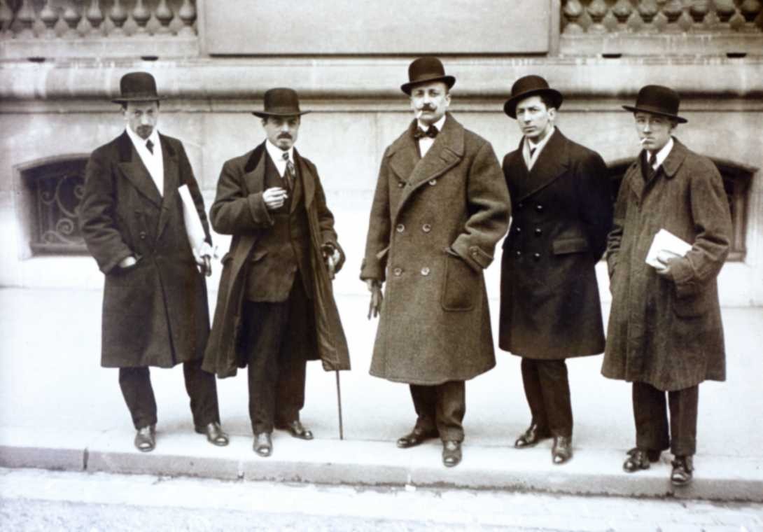 Les Futuristes à Paris en 1912, Luigi Russolo, Carlo Carrà, Filippo Tommaso Marinetti, Umberto Boccioni, Gino Severini.