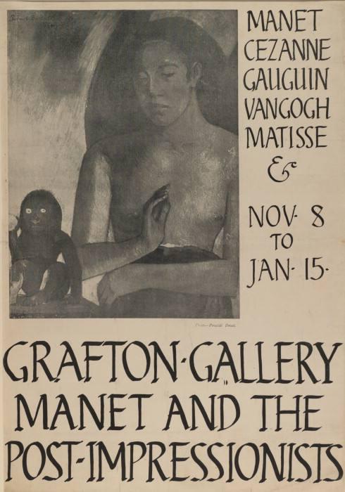 Affiche de l'exposition "Manet et les Post-Impressionnisme" à la galerie Grafton